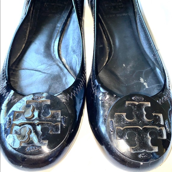 TORY BURCH Black Patent Leather Ballet Flats Shoes Size 6 - Picture 8 of 12